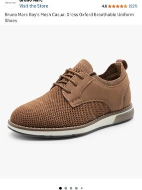 Bruno Marc Boy’s Mesh Dress Oxford — Brown